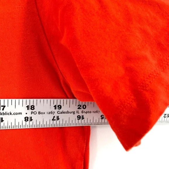 Nike Mens Small Center Swoosh Embroidered T-Shirt Bright Orange Sportswear Tee - Picture 3 of 7